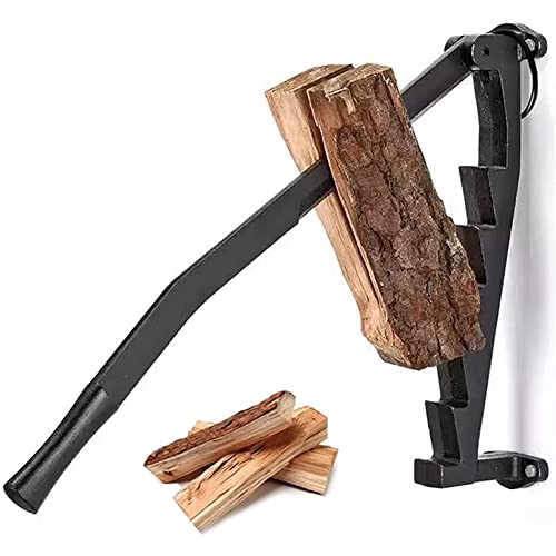 Holzspalter Manuell, Wandhalterung Manueller Holzspalter, Tragbarer Holz Brennholzspalter, Arbeitssparend, Quick Manuelles Spaltwerkzeug für Heim und Outdoor Camping Cover