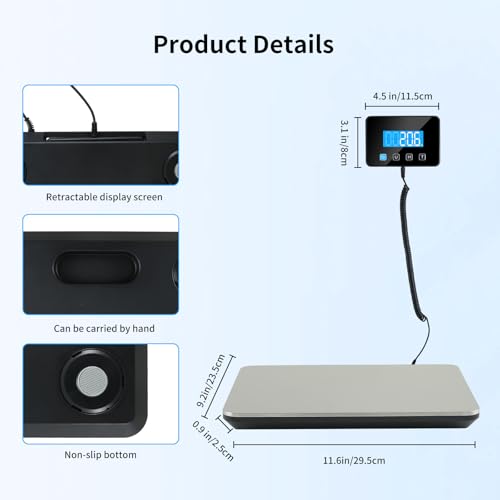 Balance électronique 200 kg avec plateau acier et écran LCD public