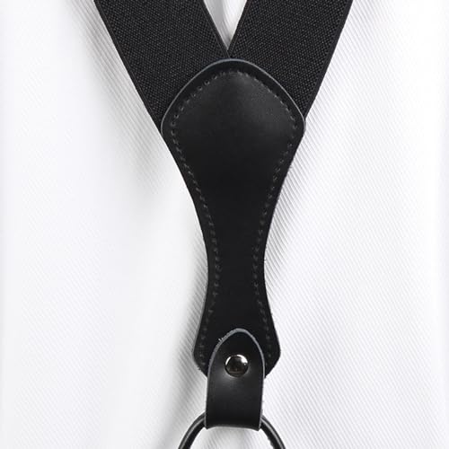 jojomis Men's Suspenders Straps Fashion Y Back Construction Casual Belt Loops Elastic for Gift Activities Home Supplies Birthday Black2