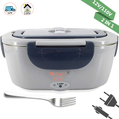 Electric Lunch Box 2 in 1,Car and Home Use Portable Lunch Heater, Removable