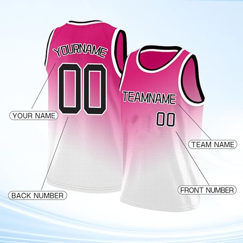Image of Custom Basketball Jersey for Men - Personalized Name & Number, Embroidered or Printed, Athletic Shirt for Kids, Boys & Youth