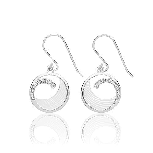 Boucles d'Oreilles Argent 925 avec Iris Nacré WJS30395, le Cadeau Idéal pour Elle