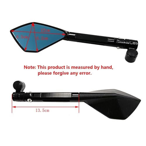Espejo retrovisor de motocicleta universal aluminio CNC rojo Ninja 250 Z750 5
