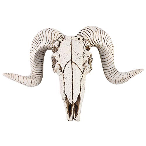 VOANZO Resina cuerno de cabra cráneo suspensión de pared montado para el hogar decoración de pared bar restaurante hotel decoración de pared colgante