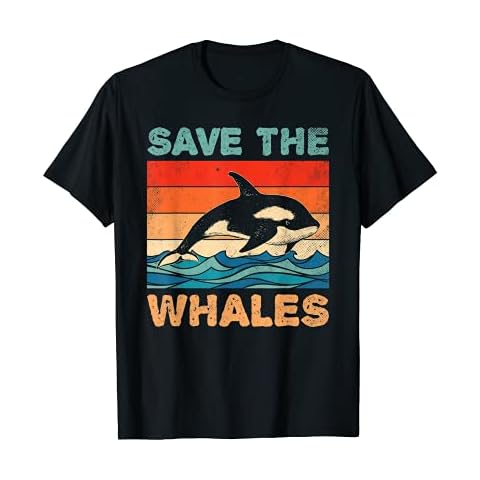 Save The Whales Retro Vintage Orca Whale T-Shirt Cover