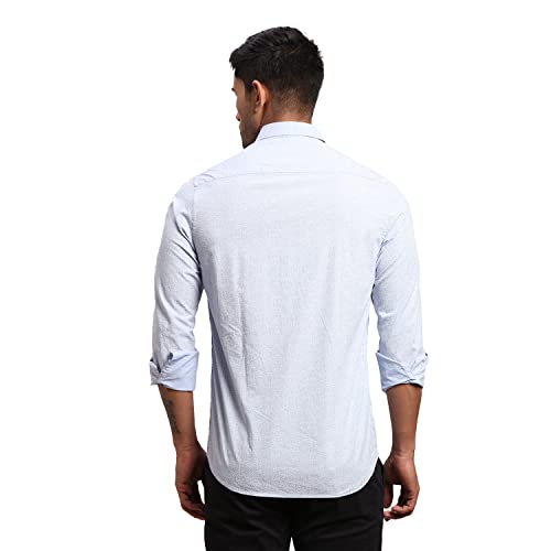 Image of Colorplus Men's Pure Cotton Print Pattern Contemporary Fit Spread Collar Full Sleeve Casual Shirt