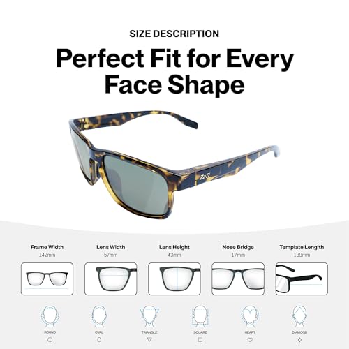 ZaTi Polarized Sunglasses with UV400 Protection, Category 3 Lenses, Shatter-Resistant Polycarbonate, Anti-Reflective Coating2