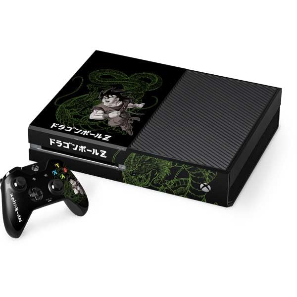 Skinit Decal Gaming Skin Compatible with Xbox One Console and Controller Bundle - Officially Licensed Dragon Ball Z Goku Kamehameha Blast Design