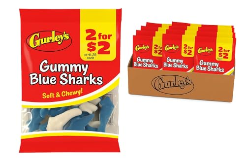 Gomitas con tema acuático Gurley's Blue Shark, pack 12 miniatura 1