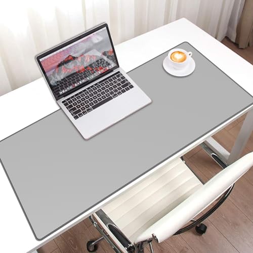 Image of JIALONG Desk Mat - Large Desk Pad, Gaming Mouse Pad, Office Desk Protector with Anti-slip Base, Anti-wear Personalized Design, Mousepad in Mid-Grey