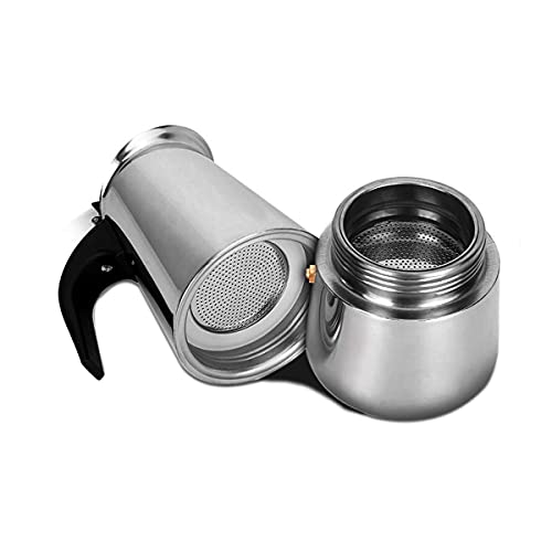 Cafetera espresso apta para inducción, acero inoxidable, 4-6 tazas, sin aluminio, 300 ml - Imagen 3