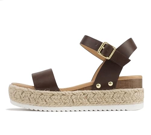 Image of Soda CLIP ~ Women Open Toe Ankle Strap Platform Espadrille Sandal