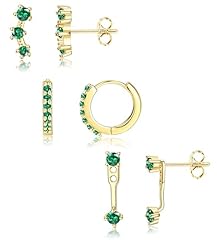 14K Gold Plated,Green CZ