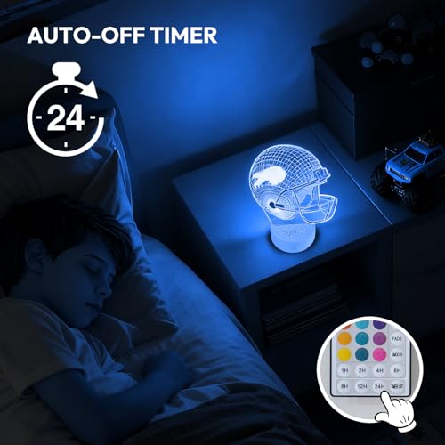 YANGYUQI Buffalo Football Helmet Night Light, 16 Colors 3D Optical Illusion LED Night Light with Remote Control, Desk Lamp for Buffalo Football Fans, Man Cave, Bar, Pub, Kids, Teens - image 5