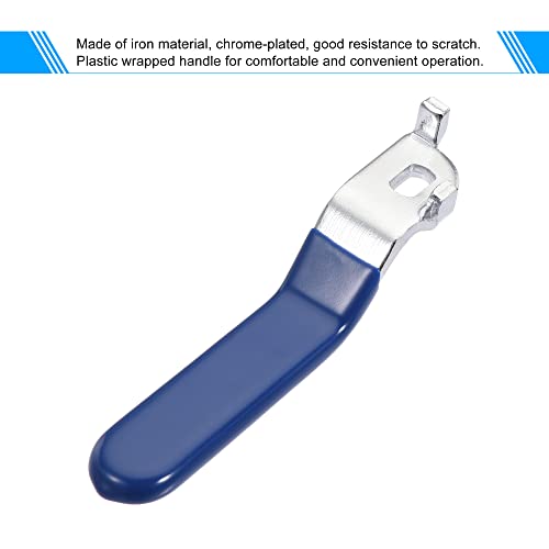 sourcing map 2 Stück Hebelgriff Eisen Verchromt Ersatz Vierteldrehung mit Kunststoffgriff Blau für DN20 Kugelhahn