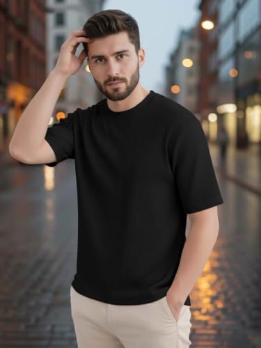 Image of Leriya Fashion Men Poly Cotton Fabric, Half Sleeve, Lightweight, Breathable, Everyday Wear, S-4XL
