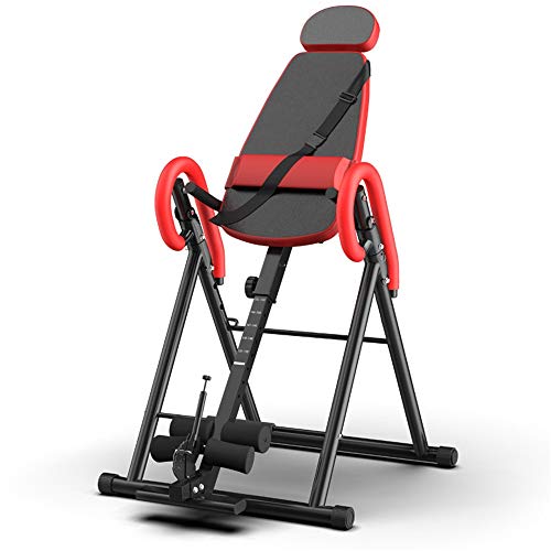Tabla de inversión Cubierta Invertida Máquina de Altura Ajustable invertido Máquinas de Ejercicios Tabla invertido Pesada (Color : Black, Size : 80x80x80cm)