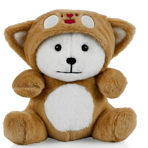 Image of Fun4you Hooded Teddy Bear - Soft Plush Stuffed Toy for Baby Girls | Huggable Toys for Girls and Boys | Birthday Gift for Babies | Panda Teddy for Toddlers | Brown and White 50 cm