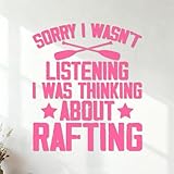 Floßfahren, Oldtimer-Rafting Vinyl-Kunstaufkleber 67.2x78.4cm Selbstklebend Rosa