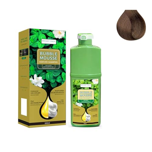Tinte de cabello de espuma a base de plantas de larga duración, champú para tinte para el cabello de burbujas, tintes de pelos de burbujas de acción rápida, color de cabello (Chestnut Brown)
