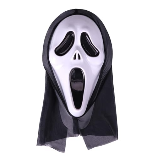 SansRealmL Máscara Scream com ajuste confortável e material duradouro, máscara de disfarce espantosa para crianças e adultos Halloween/festas de disfarces - edição clássica