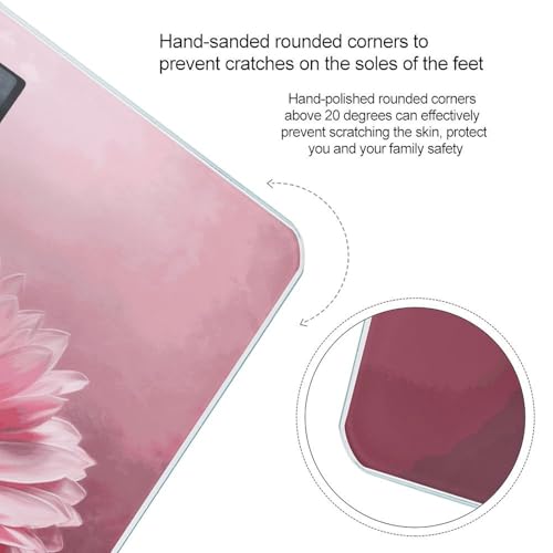 Báscula de baño digital con diseño floral rosa miniatura 4