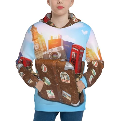 Trip to London Kids Pullover Hoodies Boys Sweatshirts Girls Athletic Clothes with Pocket