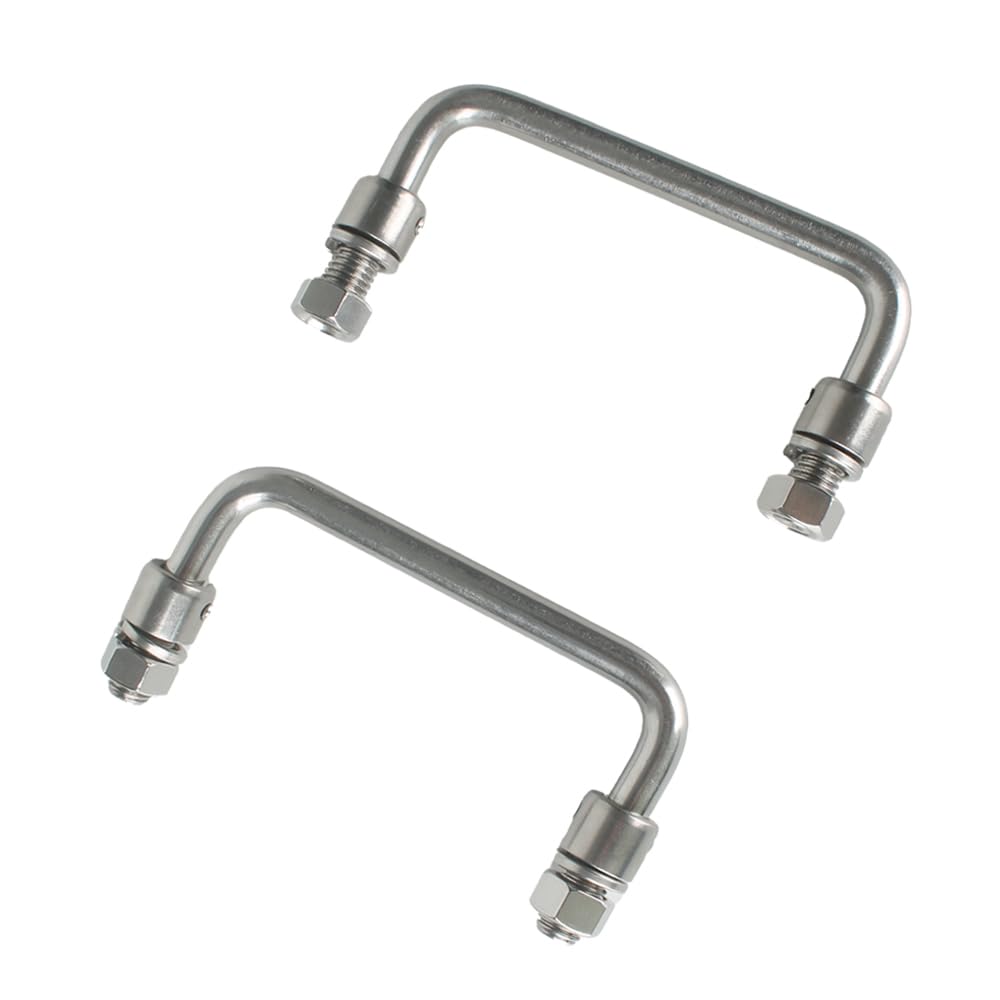 WZDXBQD 304 Stainless Steel Folding Handle 90 Degree Folding Pull Handle,Cabinet Handle Toolbox Handle,2 Pack (Hole Center 3.93in)