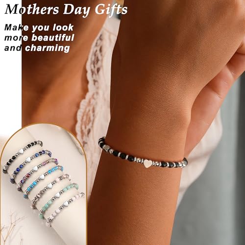 Christmas Gifts for Women, Stocking Stuffers for Teens Beaded Bracelets for Women Gifts for Mom Christmas Gift Mothers Day Gift for Grandma Daughter Bonus Mom Nature Stone Bead Bracelet Graduation Jewelry for Her 2026