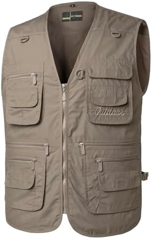 Men's Multi Pocket Fishing Vest Camping Gillette Travel Waistcoat Jacket Sleeveless Dog Training Vest Hiking Gilet Photography Top