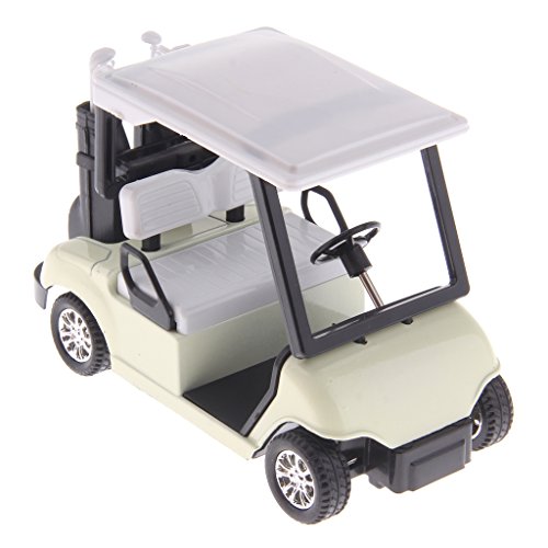 FThinkup Golf Cart 1:20 Scale Mini Alloy Pull Back Golf Cart w/ Clubs Diecast Model Vehicle Playset Toy Office Desk Decor Kits