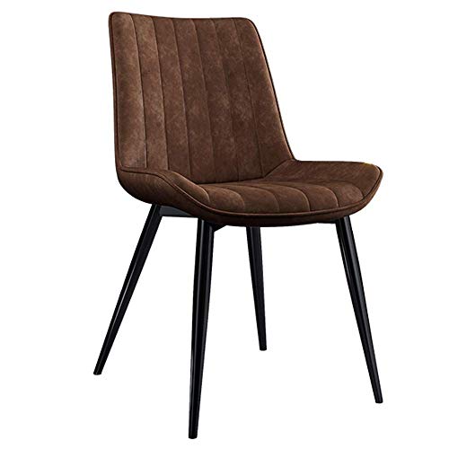 QWEA Sillas de Comedor, Silla de Cocina tapizada con Patas de Metal para Sala de Estar, Silla de Maquillaje, Silla de Escritorio, Silla de Oficina, Simple y Elegante, marrón
