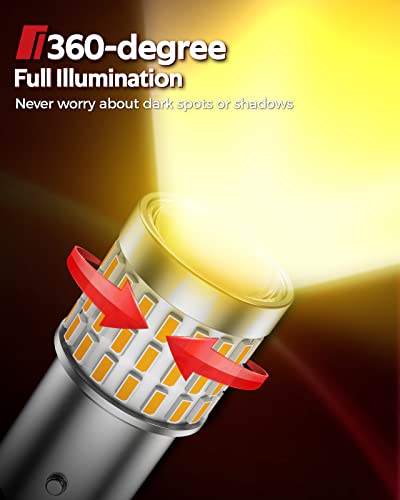 Torchbeam 1156 Turn Signal Bulbs, Amber 1156 Led Bulbs With Resistor Error Free Anti Hyper Flash, Ba15S 7506 1003 1141 P21W Led Car Bulb Replacement For Side Marker Light, Turn Signal/Tail Lights #TOP4