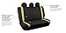 FH Group Unique Flat Cloth Seat Covers with Premium Carpet Floor Mats- Fit Most Car, Truck, SUV, or Van (Yellow/Black) FB032115- F14407