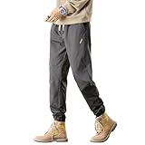 [W Wonyo] ジョガーパンツ メンズ 9分丈 ズボン スリムフィット スキニー 美脚 テーパード サルエルパンツ 速乾 ドライ ゴムウエスト イージーぱんつ スポーツカジュアル ボトムス おしゃれ アンクル丈 ずぼん 中厚 シャカパン レトロ ストリート かっこいい服 秋 冬 春 gray M