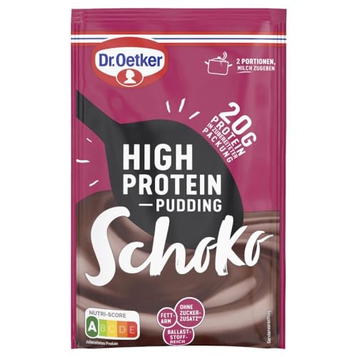 Dr. Oetker High Protein-Pudding-Pulver Schoko: Leckeres Dessert oder Protein Snack für den Genuss zwischendurch