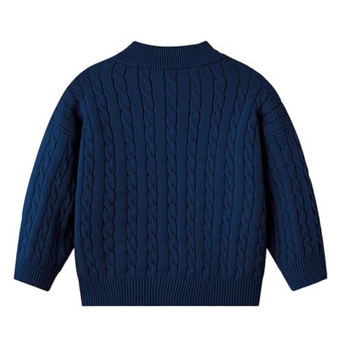 Kids Knit Cardigan Sweater Soft Stretchy Half Zip up Cropped Ribbed Jackets Boys Girls Thick Crochet Cardigan Coats4