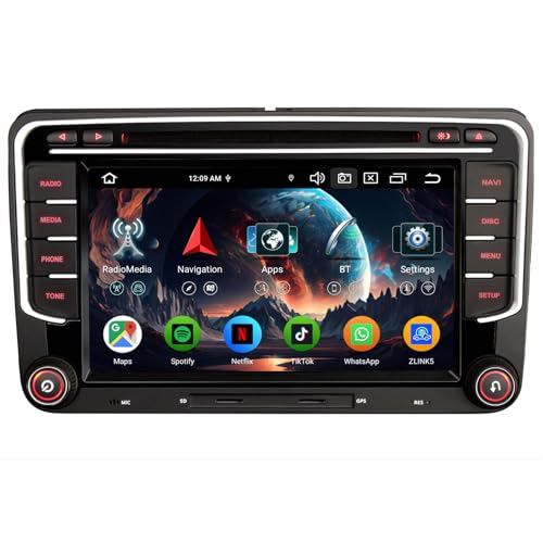 Erisin 8-cœur 4GO+64GO 7 Pouces Android 14 Autoradio CD GPS...