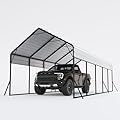 Radocco 13x26ft Metal Carport, Oversized Carport with Galvanized Steel Roof, Side Support Frame, for Pickup, Trucks