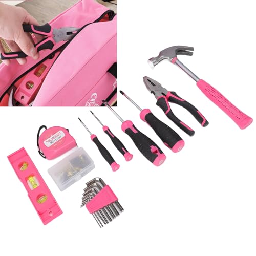 Kit de herramientas para el hogar de 18 piezas en color rosa miniatura 3
