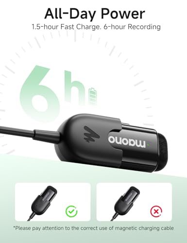 Image of MAONO Wave T1 Mini Wireless Lavalier Microphone for iPhone 16 15, Android, Tablet, PC, Clip on Lapel Mic with USB-C Plug, Noise Cancellation, AI Voice Filter for Video Recording Vlog TikTok YouTube