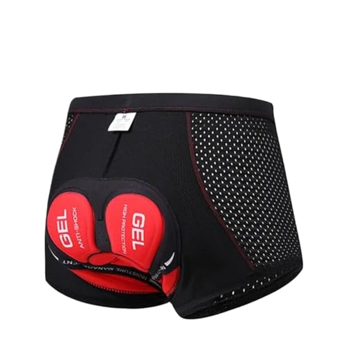 Calzas ciclistas con almohadilla 5D para hombre rojo M miniatura 1