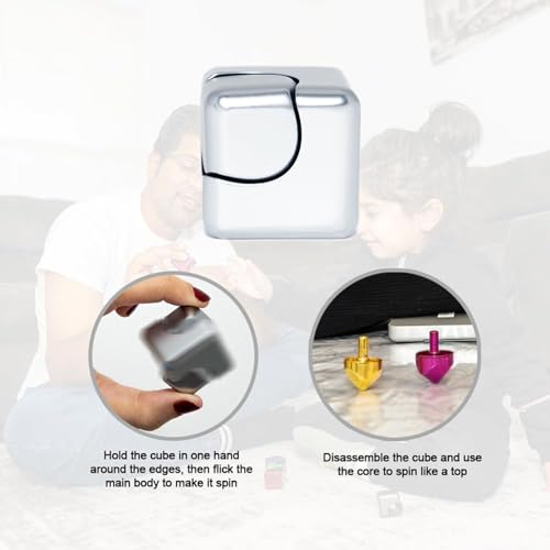 Image of Fidget Toys for Adults, Stress Relief Toys Adults, Square Fidget Cube, Infinity Cube Fidget Toy, Portable Metal Fidget for Adults (Silvery)