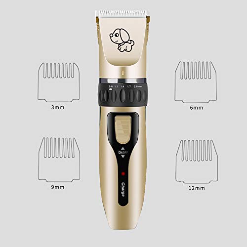 Ajcoflt Aparador de Pêlos de cães Elétrico Pet Professional Grooming Machine Tool USB Recarregável B