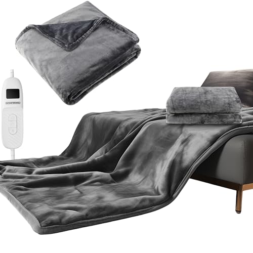 Steinborg® Heizdecke 180x130 cm mit Abschaltautomatik – Elektrische Kuscheldecke für Bett & Sofa, Wärmedecke mit 9 Heizstufen, maschinenwaschbar, weiche Wärmezudecke