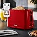 GEEPAS 2 Slice Toaster | 6 Browning Levels with Cancel Function | For Thin Small Bread Slice, Removable Crumb Tray Cool Touch Housing High Lift | Space-Saving Design | 1 Yr Warranty 650W Red