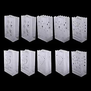 Losa 10Pack Luminary Paper Candle Tea Light Lantern Bags Wedding Party Decoration
