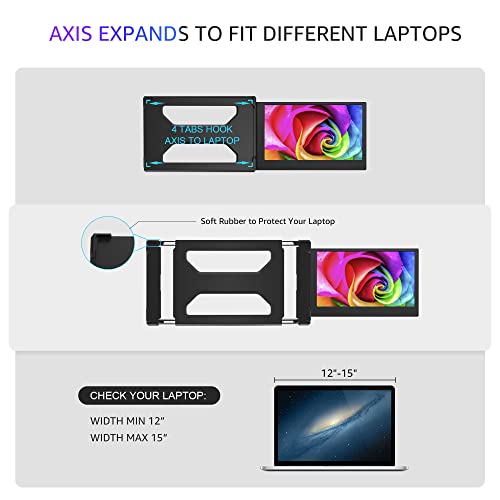 Image of CIDETTY New 12 inch Portable Monitor for Laptop, Full HD IPS 1080P Display Extender, Dual Laptop Monitors Screens, USB A /Type-C /HDMI for 13 inch-16 inch Laptops /PS5 /Switch