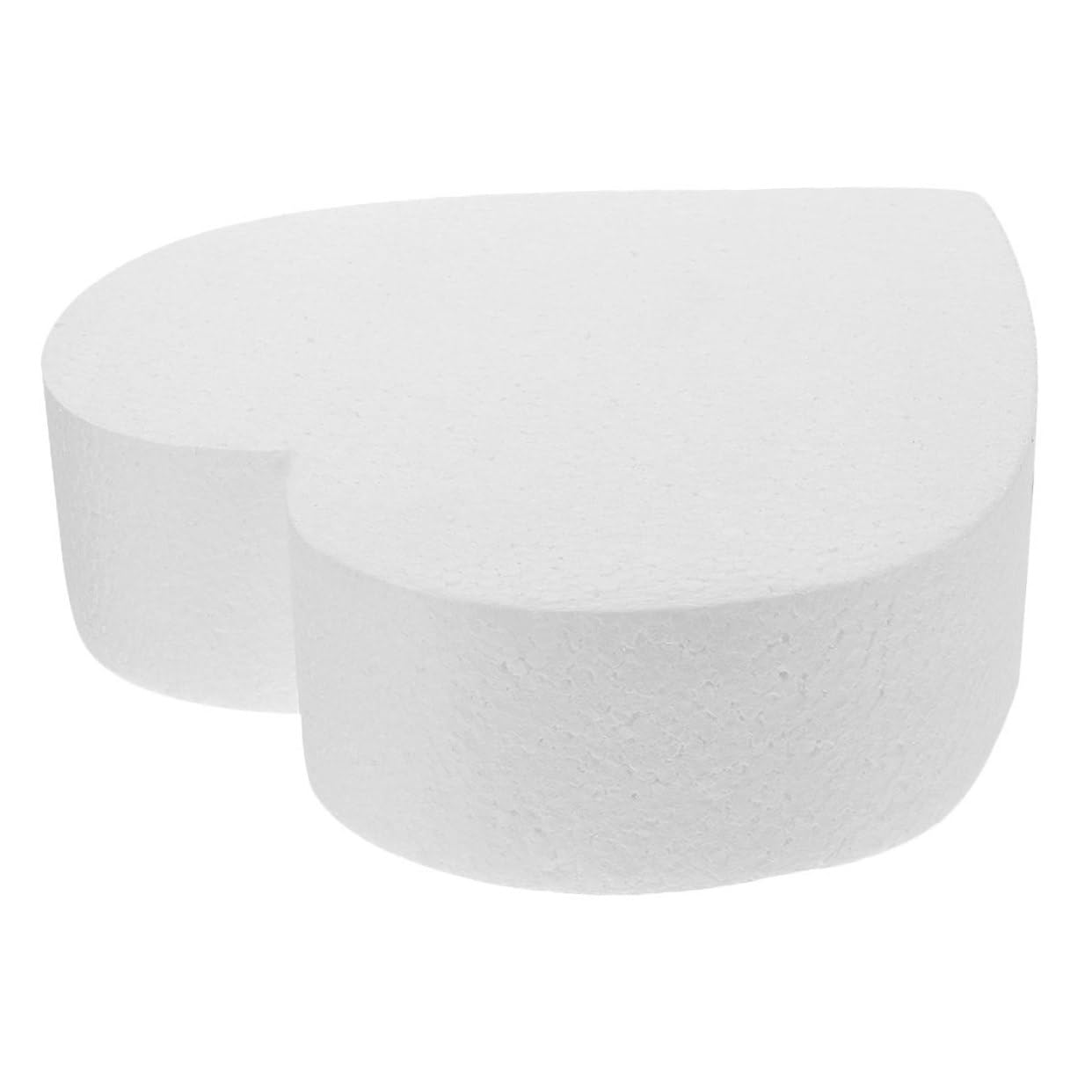 VALICLUD Modèle de Faux Gâteau en Mousse Forme Cœur Blanc pour Pratique de Décoration, Accessoire Créatif pour Fêtes et Occasions Spéciales