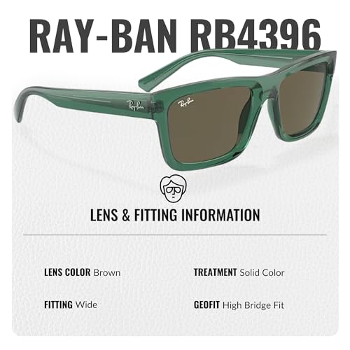 Image of Ray-Ban RB4396 WARREN BIO-BASED Rectangle Shaped Sunglasses for Men & Women with Official RAYBAN Eyewear Kit